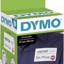 DYMO Authentic LW Name Badge Labels, 12-Hour Expiration Notification Disks, White, 2-1/4" x 4", 1 Roll of 250 - for LabelWriter Label Printers