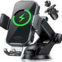 Wireless Car Charger Phone Holder Mount, 15W Fast Charging Auto Clamping Phone Holders for Your Car Dashboard Windshield Air Vent Car Accessories for iPhone, Samsung Galaxy, Google Pixel etc