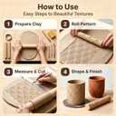Hokkieam Clay Texture Rollers | 10-Pack Polymer Clay Texture Roller Set for Pottery & Crafting