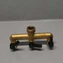 3 Way Hose Splitter, Heavy Duty Brass Nickel Plated Rust Resistant Faucet Manifold, Outdoor Hose Adapter Connector, 3/4-inch GHT Threads