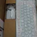 Wireless Keyboard and Mouse Combo, Full-Sized Wireless Keyboard and Adjustable DPI Mouse, 2.4GHz USB Receiver, Keyboard and Mouse for PC, Windows, Desktop, Laptop (Mint Green and White)