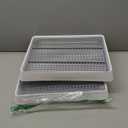 WUWEOT 2 Pack Large Rabbit Litter Box, Shallow Bunny Restroom Litter Tray, Small Animals Litter Pan Toilet Potty Trainer with Grate for Rabbit Hamster Ferret Rats Guinea Pigs Hedgehog Chinchillas