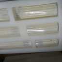 36 Pack Ivory Pillar Candles + 36 Pack Vertical Ribbed Clear Glass Cylinder Holders, Hurricane Candle Shades for Wedding, Home, Party Table Centerpieces Decor