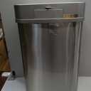 Ninestars 13 Gallon Automatic Trash Can, 50L Touchless Motion Sensor Garbage Can with Odor-Sealing Lid, Rectangular Stainless Steel, Silver Trim