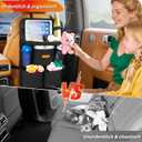 SURDOCA Backseat Car Organizer with Foldable Tray for Kids & Adults NEW MODEL Seat Storage with Touchable Tablet Pocket, Roadtrip Essentials Fits Most Vehicles
