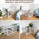 Dog Gate Indoor, Freestanding Dog Fence for The House, Doorways, Hallways,or Stairs,Pet Gate Foldable Wooden,Expandable 32" Height 3 Panels,White