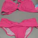Yonique Women Two Piece Bathing Suits Push Up Bikini Set Halter Swimsuit Vintage Swimwear (Medium, Hot Pink)