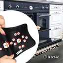 Miaowater 4 PCS Refrigerator Door Handle Covers Kitchen Appliance Decor Handles Anti-Skid Anti-Static Protector Fridge, Dishwasher Oven Keep Off Fingerprints,Food Stains (Christmas Black)