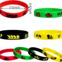 Black History Month Rubber Bracelets Party Favors Pan African American Party Silicone Band Bracelet Party Supplies Rubber Bracelets Bulk Goodie Bag Gifts for Black History Month Party 24 Counts