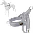 Plutus Pet No Pull Dog Harness with Breathable Mesh Padded, Adjustable Reflective Escape Proof Dog Harness, Quick Fit Dog Vest Harness for Small Medium Large Dogs(M, Gray) (M: chest 19.7"-25.2")