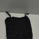 QINSEN Women's Double Lined Basic Tank Top Adjustable Spaghetti Straps Sleeveless Camisole Shirts (Black), 