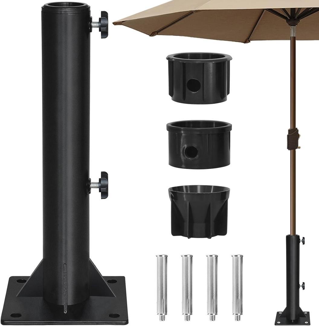 EliteShade USA Patio Umbrella Stand for 1.5''-1.9'' Pole, Heavy Duty Umbrella Base Stand Deck Mount Umbrella Holder