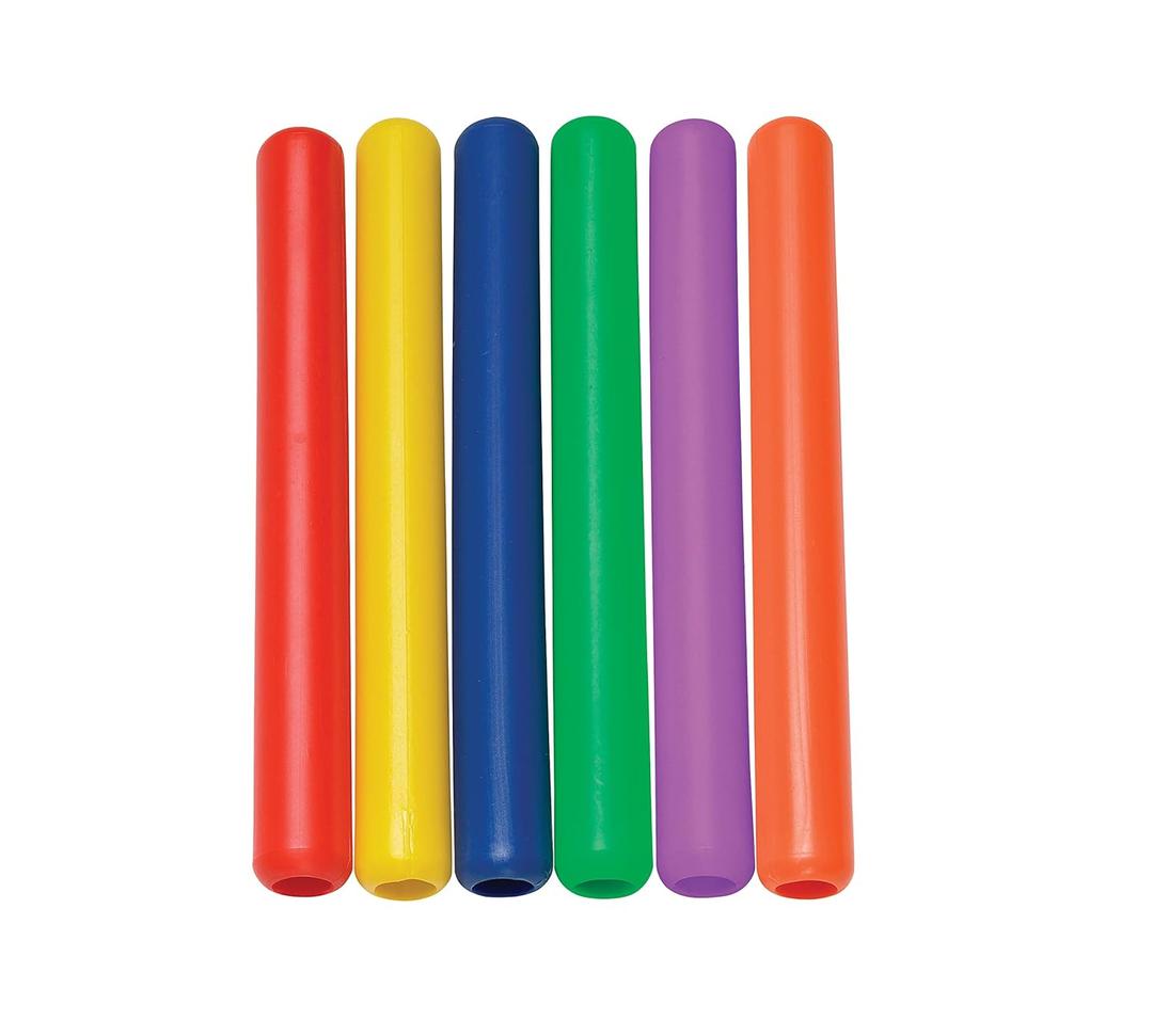 Sportime Beginner Relay Batons, 11-1/2 Inches, Assorted Colors, Set of 6 - 1478836