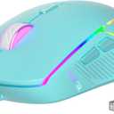 FFJ Wireless Gaming Mouse, 24000 DPI, Tri-Mode 2.4G/USB-C/Bluetooth 5.3 Gaming Mouse Wireless, RGB Programmable Mouse Gamer, 75Hrs Battery Life, Rechargeable Gaming Mice for PC, Mac, PS5, Xbox - Mint