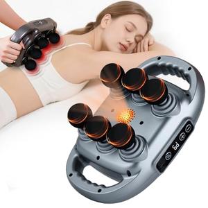 UFFAE 6 Head Massage Gun Back Massager Pain Relief, Deep Tissue Percussion Massager with 9 Levels & 9 Modes, Electric Massager Tool for Legs, Arms, Waist, Back, Buttocks - Full Body Muscle Pain Relief