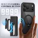 BERFY for iPhone 17 Pro Case, Compatible with MagSafe, Built in Privacy Screen Protector, Shockproof Full Body Phone Case for 17 Pro with Magnetic Stand, Clear Black