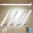 4 PCS 11.8in Punch-Free Smart Sensor Magnetic Rechargeable Led Lights, Motion Sensor Light Indoor, USB C Rechargeable Closet Under Counter Lighting for Kitchen Cupboard Wardrobe