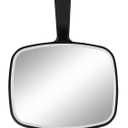 Large Wall Mount Hand Mirror with Handle, for Vanity Makeup Home Salon Travel Use (Square Black 10.3inx7.3in)