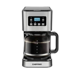 Chefman, 12 Cup Programmable Drip Coffee Maker, Reusable Filter, Stainless Steel