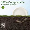 WELLIFE 10 Inch Paper Plates, 125-Pack 100% Compostable Heavy Duty Disposable Plates Bulk, Biodegradable Bagasse, Eco-Friendly, PFAS-Free | BPI Certified | Microwaveable (White)