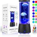 17 Colors Changing Jellyfish lamp with Remote - Jellyfish Tank Table Lamp, LED Night Light for Kids Adults, Aquarium Mood Lamp Home Decor, Party Christmas Gifts for Women Men (Black)