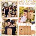 Gueevin 24 Pcs Wildflower Graduation Gift Bags 2026 Graduation Party Favors Floral Congrats Grad Paper Gifts Wrapping Bags for Class of 2026 Party Supplies Decoration (Brown)