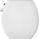 Round Bidet Toilet Seat with Quiet-Close, Non-Electric Bidet Toilet Seat with Self Cleaning Dual Nozzles, Fit Round Toilet Seat, White Bidet Seat with Brass inlet (Round)