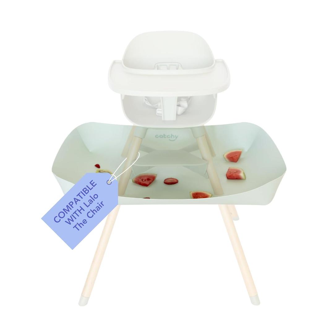 CATCHY -Food Catcher- Compatible with Lalo The Chair High Chair +11 Other High Chairs -Highchair Sold Separately- Baby & Toddler Food & Mess Catcher -Premium Linen Inspired- Under High Chair Accessory