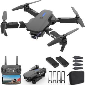 Drone With 1080P Camera for Adults Beginners Kids, Foldable RC Quadcopter, Toy Drones Gifts, FPV Drone Video, 2 Batteries, Carrying Case, One Key Start, Headless Mode, Waypoints fly, 360 Flips