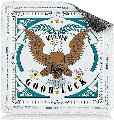 Lmbabter American Mahjong Mat for Table，31.5“*31.5” UniqueTable Cover for Poker/Board/Card Game/Party Supplies，Green