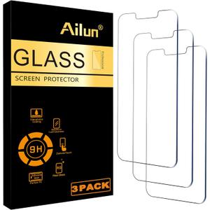 Ailun Screen Protector for iPhone 17e / iPhone 16e / iPhone 14 / iPhone 13 / iPhone 13 Pro [6.1 Inch] Display 3 Pack Tempered Glass, Case Friendly [Not for iPhone 16 6.1 Inch]