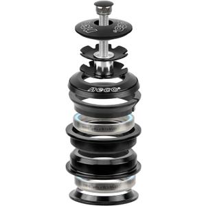 Semi-Integrated Headset for 1-1/8" Threadless Steerer, Headtube Inner Diameter 44mm/Outer Diameter 50mm Cartridge Ball Bearing (Black)