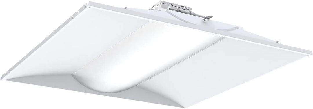 Lithonia Lighting 2x2 LED Troffer Light, Stack Switch LED Drop In Ceiling Light for Dropped Ceiling, 3000/4000/5000 Adjustable Lumens, 3500K/4000K/5000K Switchable Color Temperature, White (2 Feet by 2 Feet)