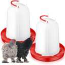 Pickmesh 2 Pcs 2 Gallon Plastic Poultry Drinker Poultry Waterer Automatic Chicken Water Feeder Fed Water Container Jar for Duck Baby Chicks Rabbit Turkeys Outdoor Farm