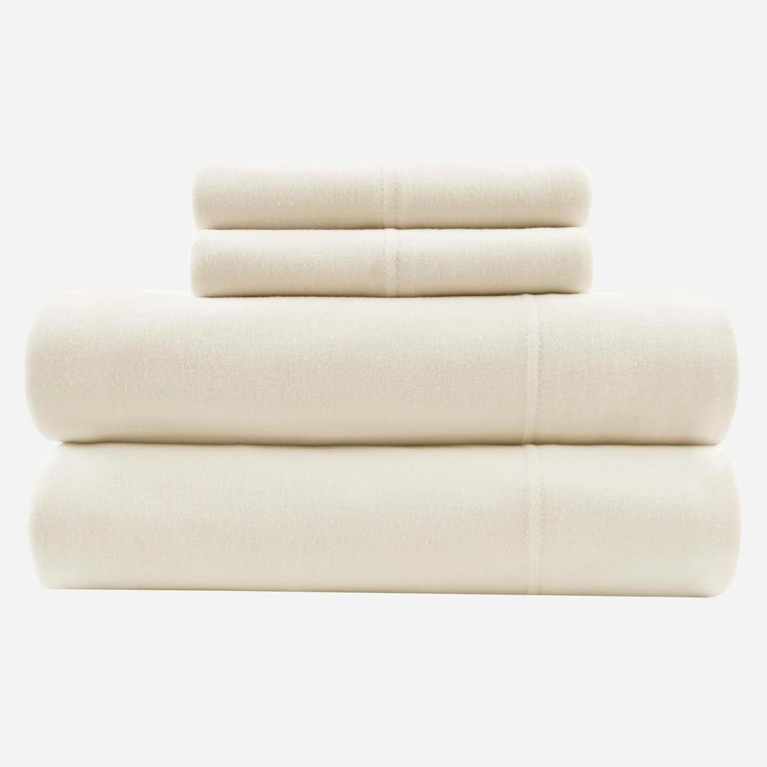 Intelligent Design Sheet Set Cotton Jersey Knit Blend, Soft & Breathable Sheets All Season Cotton Blend Sheet Set Feels Cool & Smooth, Deep Pocket Fits Up to 16" Mattress, Twin Oatmeal 3 Piece (Cream)