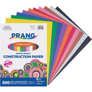 Prang (Formerly SunWorks) Construction Paper, 10 Assorted Colors, 9" x 12", 500 Sheets