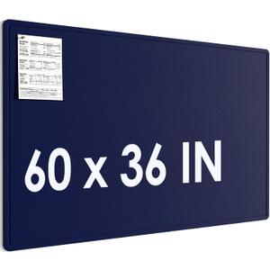 MaxGear Extra Large Bulletin Board 60" x 36", Foldable Felt Board Vision Board Supplies, Cork Board for Office, Home, School, Small Pin Boards for Walls Decorative Display Board Dark Blue