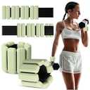 MESUADESI Wrist Weights Set of 2, Wearable Wrist Ankle Weights for Women & Men, Silicone Weighted Bangles Adjustable Arm and Leg Weights for Walking Yoga Pilates Running Dance Gym 2lb (Green)