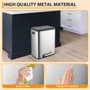 2 x 4 Gallon, Double Trash Can Kitchen for Recycling and Trash, 2 in 1 Garbage Bin, Touchless Motion, Recycle Bin Combo, Stainless Steel Dual Recycling Bins for Kitchens & Office