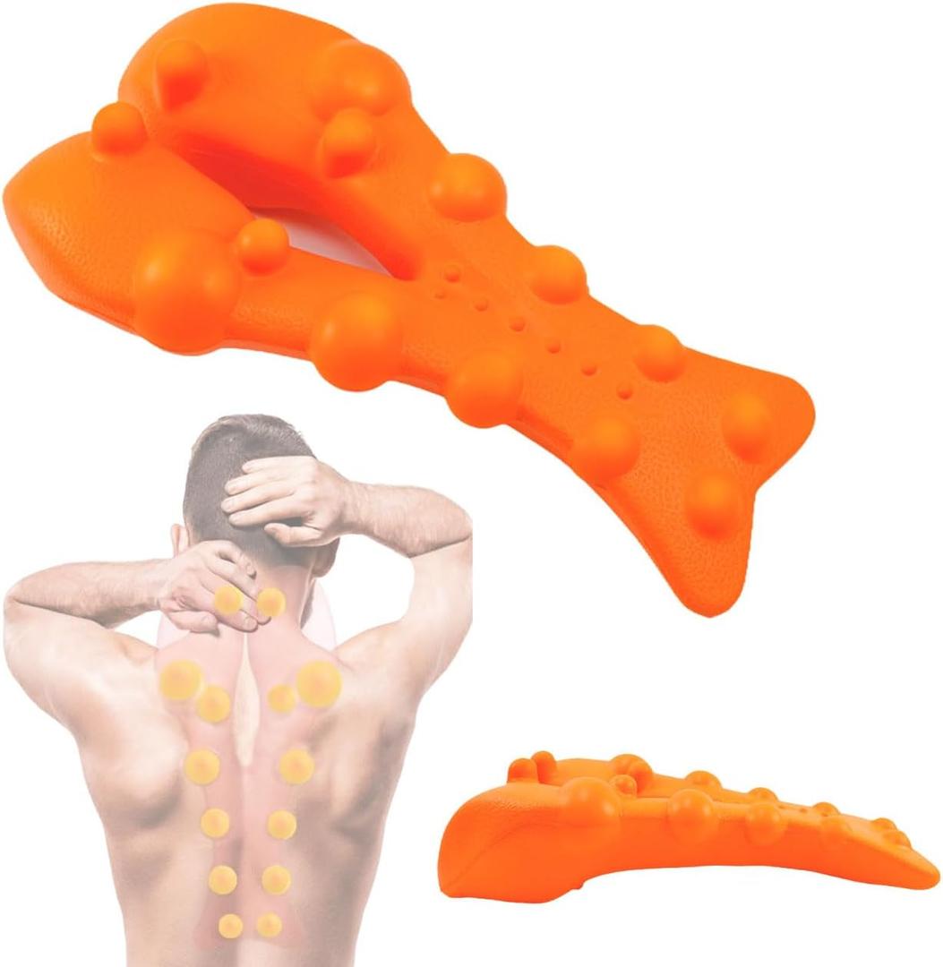 Trapezius Trigger Point Massager Suboccipital Release Tool Myofasical Release Neck and Shoulder Pain Posture Corrector for Muscle Pain Relief (Orange)