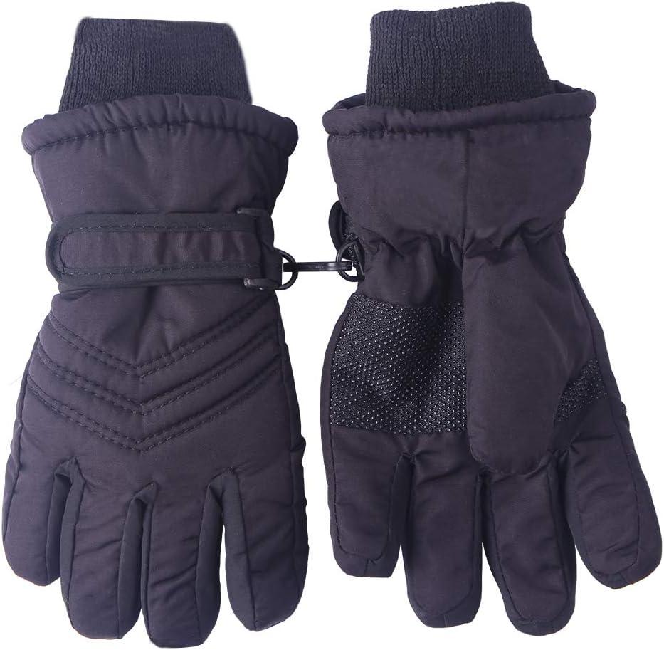 Kids Waterproof Winter Gloves Toddler Snow gloves Ski Gloves For Little Boys Girls (3-5Years, Black 2)