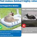 Zakkart Foldable Cat Hammock for Window - Cordless, Embeded Machine Washable Bed, Robust Metal Frame - Cat Window Perch for Large Cats and Kittens (White Bolster Bed, Large)
