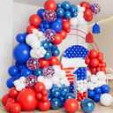 Red White Blue Balloon Garland Arch Kit for 4th of July Independence Day Veterans Memorial Day Baby Shower Birthday Party Baseball Patriotic Theme Party Red White and Blue Decorations
