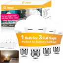 Neporal LITE PRO Rechargeable Light Bulbs, 2600mAh Large Battery Backup Light Bulbs, Socket Rechargeable Emergency Lights for Home, Hurricane Prepareness Item, E26/E27 (White-2600mAh) (4 Count (2600mAh))