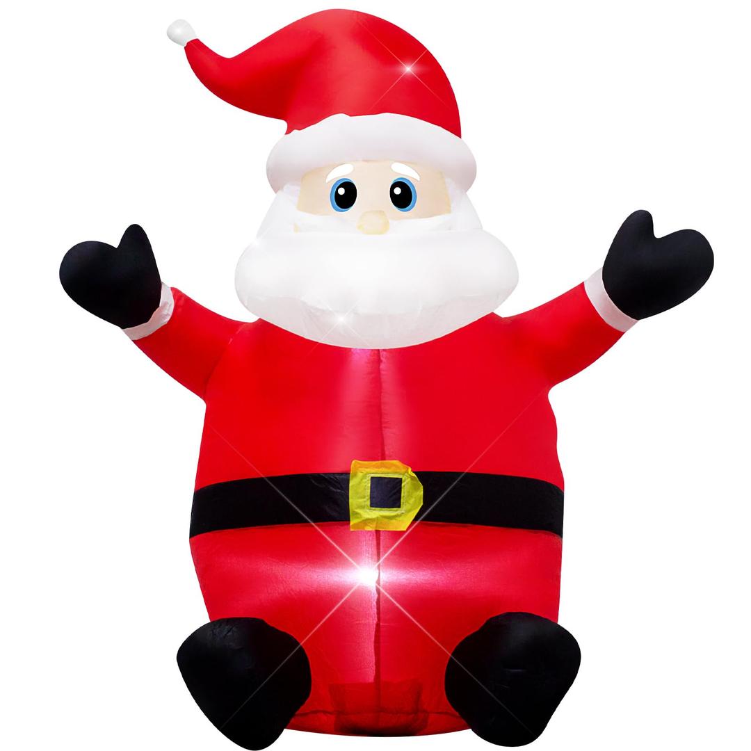8 Foot Christmas Inflatable Black Face Santa Claus Decoration for Outdoor Yard，Christmas Black Santa Claus Indoor Blow up Decoration-WM-19