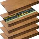 Gashell Wire Shelf Covers, Bamboo Wire Rack Covers for Pantry, Closet (5pcs, 24" W x 12" D)