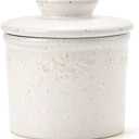 XELA Ceramic Butter Dish - French Butter Crock With Water Line - Keeps Your Butter Fresh and Spreadable - Speckled White