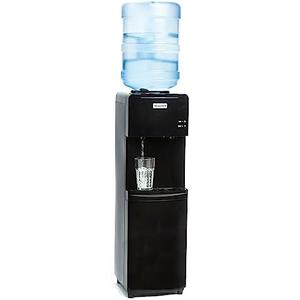 Igloo Top Loading Hot and Cold Water Dispenser - Water Cooler for 5 Gallon Bottles and 3 Gallon Bottles - Includes Child Safety Lock - Water Machine Perfect for Home, Office, & More - Black