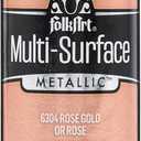 FolkArt Multi-Surface Metallic Paint in Assorted Colors (2 oz), Metallic Rose Gold