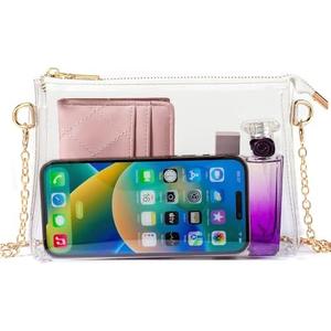 FAN ONUO Clear Purse for Women Stadium Approved, Small Clear Crossbody Bag Stadium Bag for Concerts Sports Events